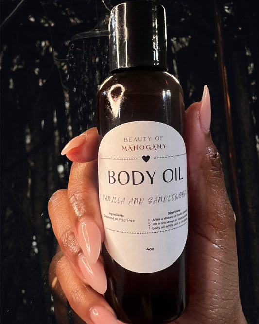 (NEW)Amber & Sandalwood Body Oil - Luxurious Hydrating Fragrance | Premium Skincare