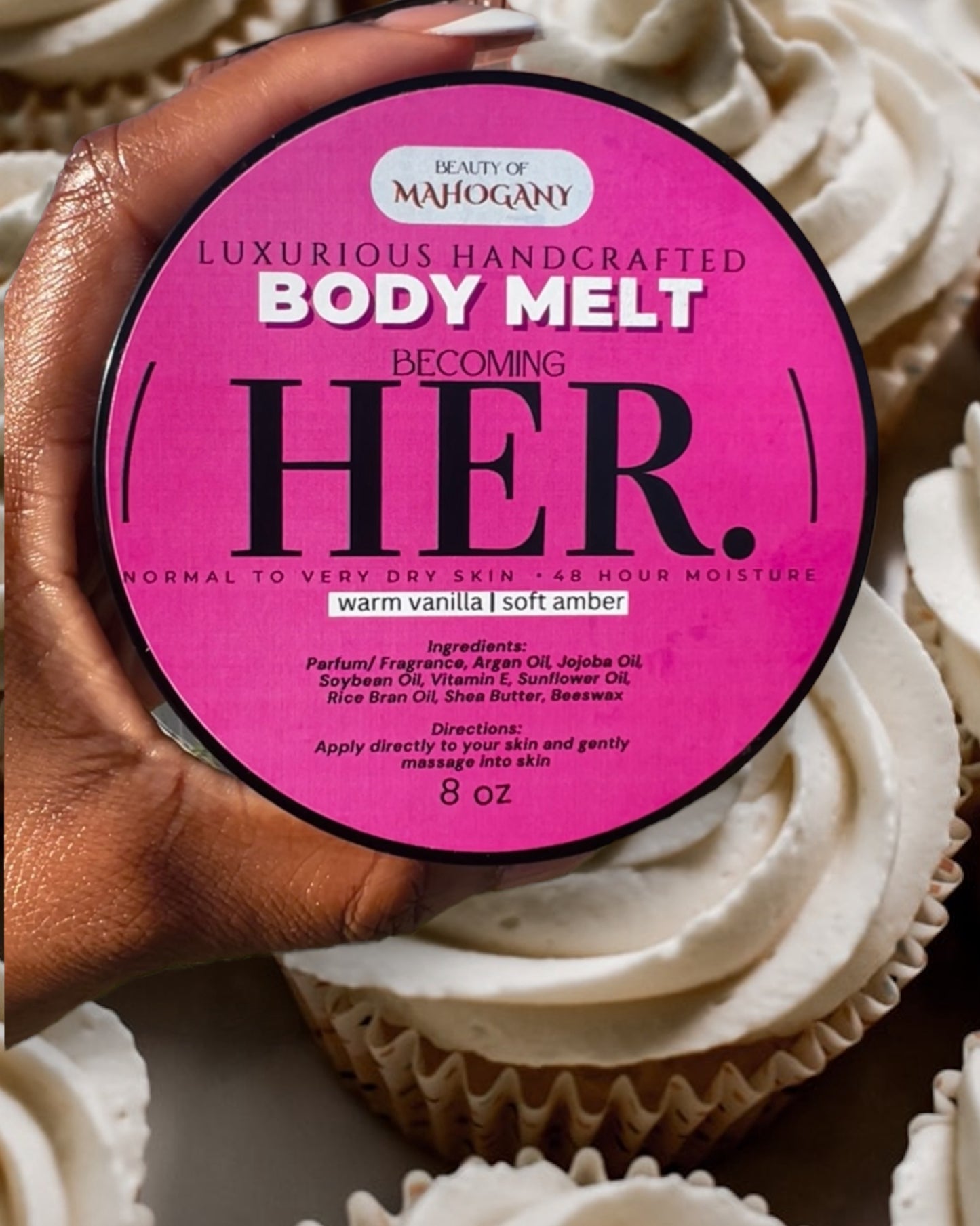 (NEW) Becoming Her Body Melt - Warm Vanilla & Amber Scented Moisturizer