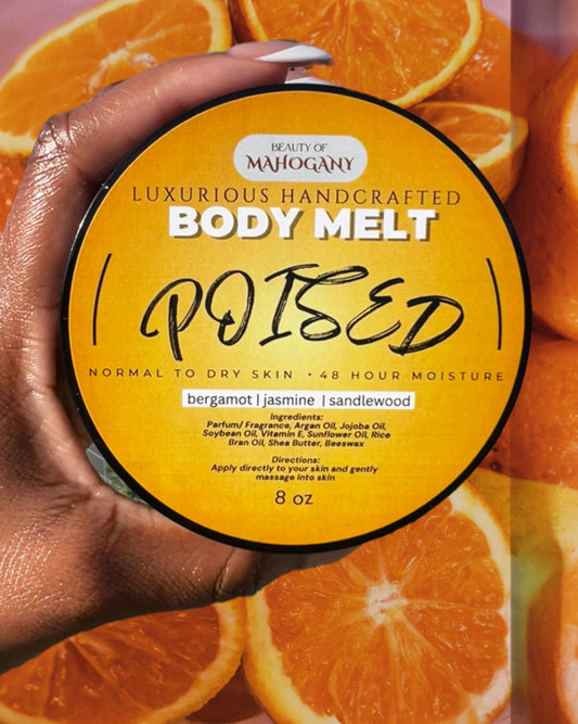 (NEW) Poised Body Melt - Bergamot, Jasmine & Sandalwood Scented Moisturizer